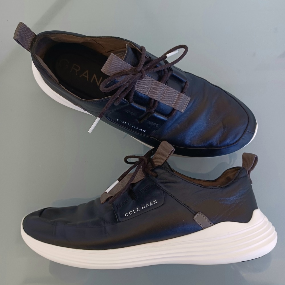 Cole Haan GrandSport Journey Black Leather Sneakers Mens 11.5 C30755 White Sole